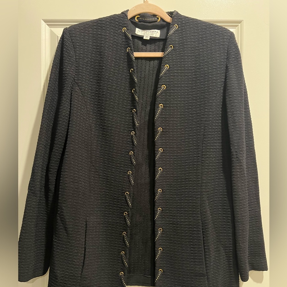 St. John Collection Black Textured Blazer